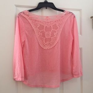 Pink 3/4 sleeve shirt